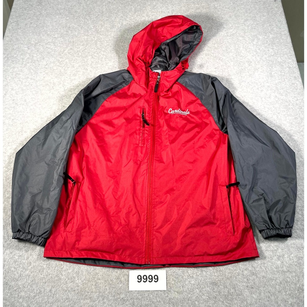 St. Louis Cardinals Windbreaker Jacket Mens Medium Red Black Ohiopyle Full Zip